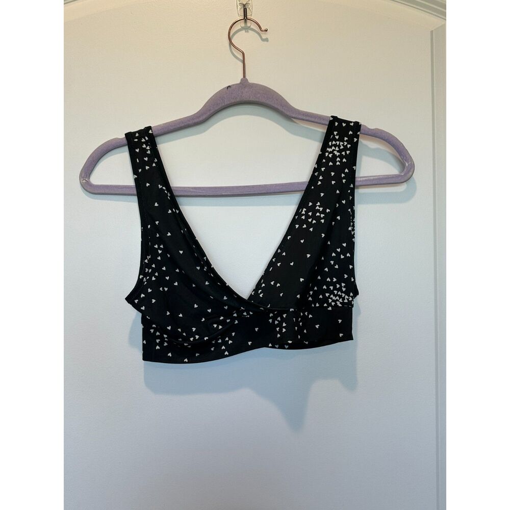 By Anthropologie Bralette Black with Falling Hearts Size Small/Medium